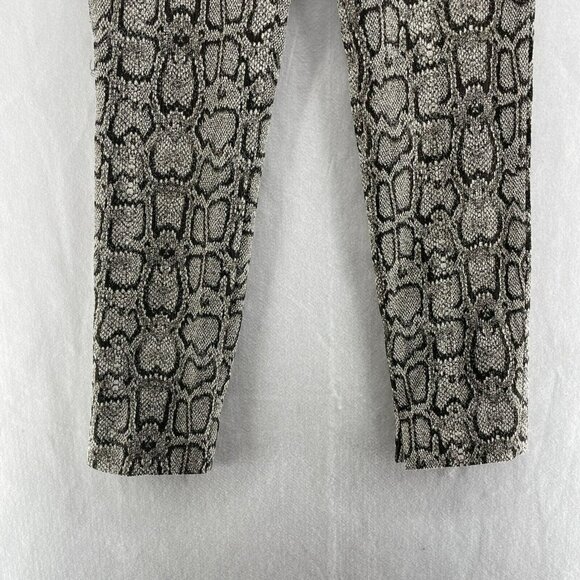 Zara Pants Women's Sz 2 Beige Black Brown Snake Skin Python Print Skinny Stretch - Picture 7 of 10